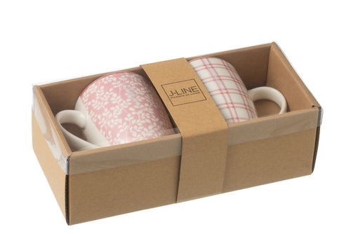 J-Line mok - keramiek - lichtroze - doos van 2 - vtwonen shop