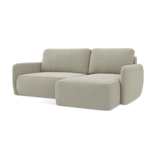 LaMiaSofa hoekbank rechts Corle - textuurstof - lichtbeige - 207x148x86