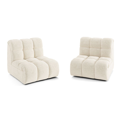 Premium Interiors - Bank SEVEN - bouclé-stof  crème 162cm