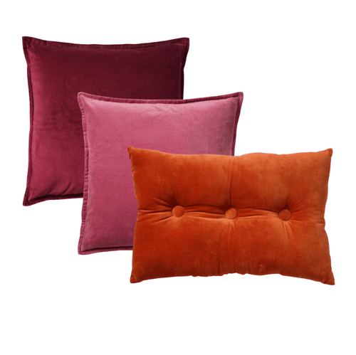 Dutch Decor - KUSSENSET - 3-delig - Caith & Valerie - 50x50 cm, 40x60 cm - sierkussens inclusief binnenkussens - roze, oranje