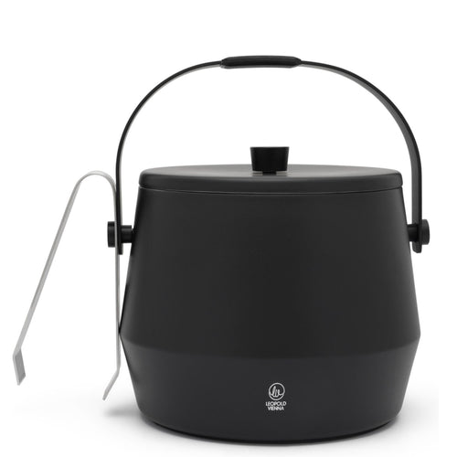 Leopold Vienna - IJsemmer dubbelwandig met deksel - 1,0L met tang mat zwart - vtwonen shop