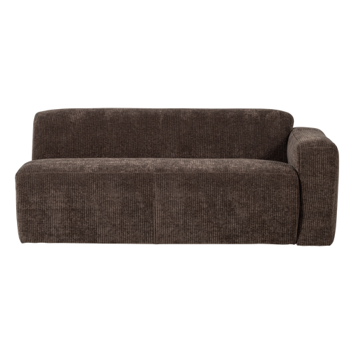 WOOOD 2-zits bank arm rechts Mojo Base - Rib - Bruin - 74x185x97
