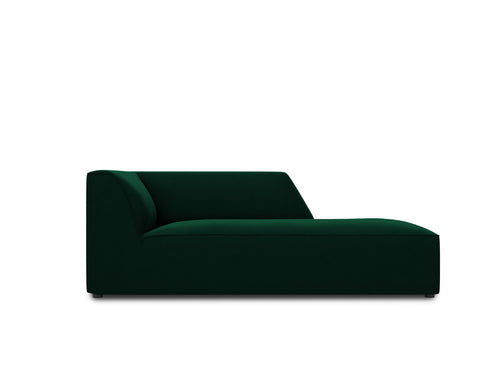Micadoni rechter chaise longue Ruby flueel, flessengroen - 180x93x69cm