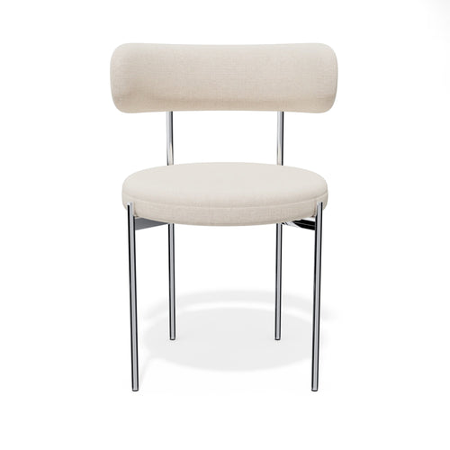 Premium Interiors - Set van 2 stoelen MUSE - zacht aanvoelende geweven stof crème 52cm