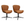 Furnhouse eetkamerstoel Nicklas - Donkerbruin - Leer - Set van 2