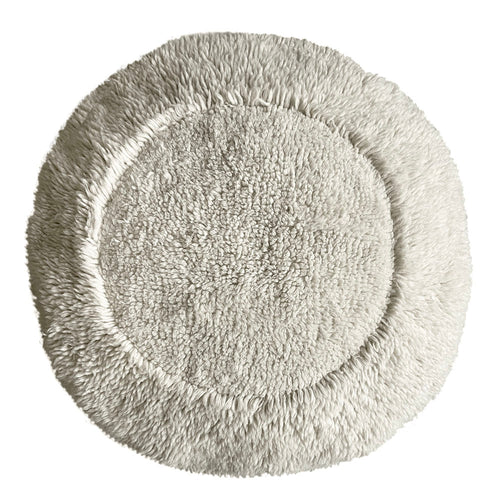 Malagoon poef Eboya - gebroken wit - Ø 100cm H 35cm 100% wol