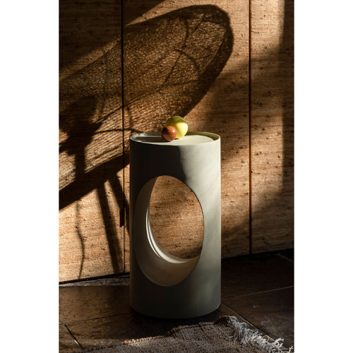 Dutchbone Sai Bijzettafel Rond 30 cm Metaal Zand/ Beige