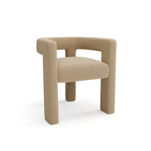 Sia Home - SET VAN 2 FAUTEUILS ALYA - Zacht fluweel - Beige - 66cm