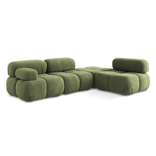 LaMiaSofa hoekbank rechts Sanremo - chenille stof - groente - 285x190x70