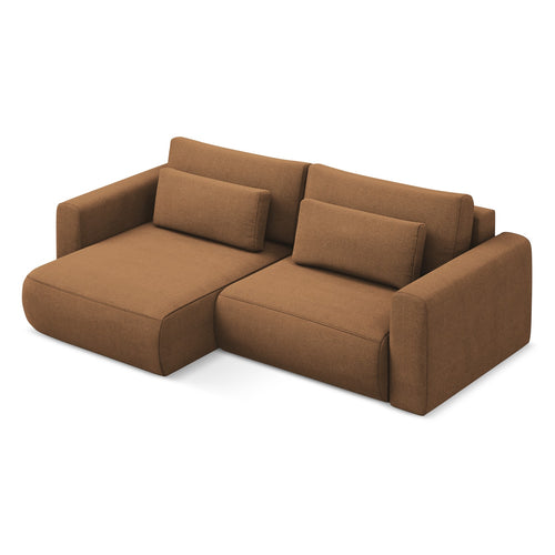 LaMiaSofa hoekbank links Perugia - textuurstof - terracotta - 240x149x82