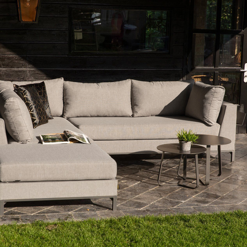WOOOD loungeset tuin Sicilië - Aluminium - Taupe - 60x262x246