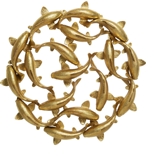 Kare Design Wanddecoratie karperen koi goud 102cm