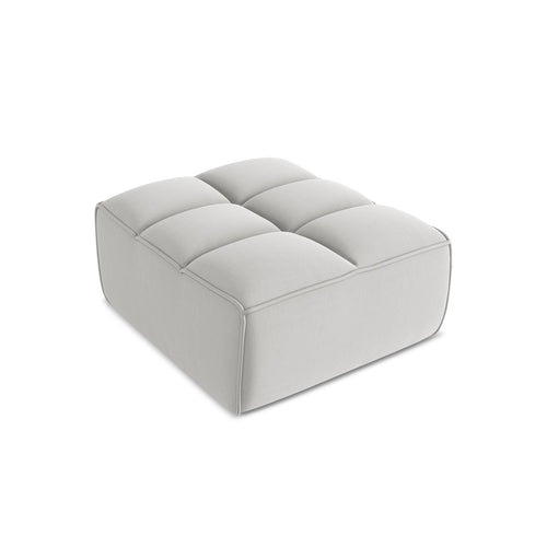 LaMiaSofa Poef Belluno - velours - zilver - 80x93x43
