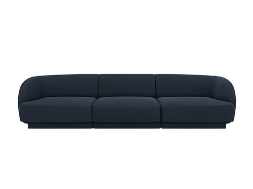 Micadoni - Bank "Miley" 3 zitplaatsen, boucle donkerblauw - 90x255x70cm