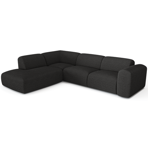 Sia Home - Hoekbanken links MYRA - Bouclette stof - Donker antraciet - 269cm - vtwonen shop