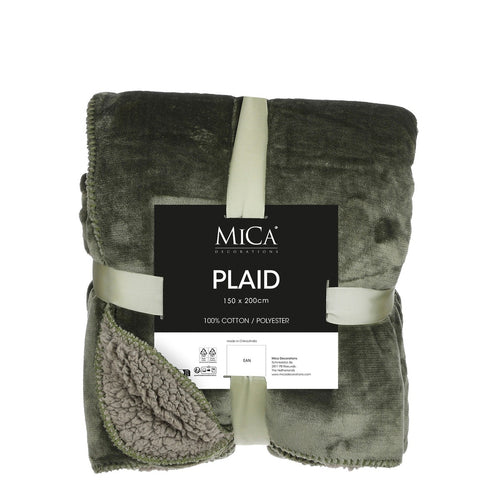 Mica Decorations Mardy Fleece Plaid - Dubbelzijdige Fleece Deken Zacht en Warm - Ruime Plaid voor Bank en Bed in Effen Landelijke Stijl - 200 x 150 cm