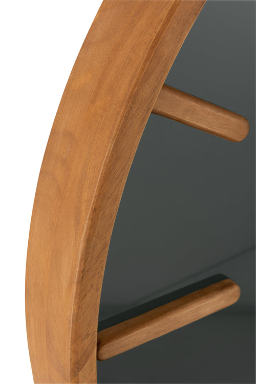 J-Line klok Rond - hout/glas - bruin/zwart - Ø 80 cm - vtwonen shop