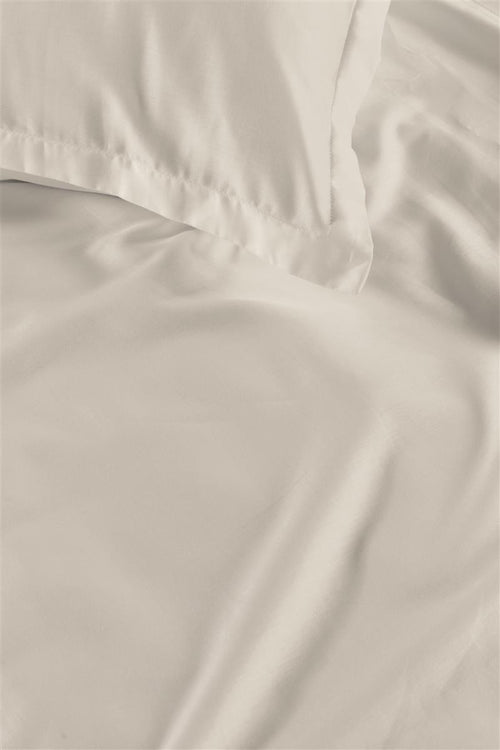 Ambiante Satin Uni dekbedovertrek - Eenpersoons - 140x200/220 cm - Wit
