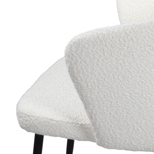 Giga Meubel Eetkamerstoel Juliette - Stof - Wit - Set van 2 - vtwonen shop