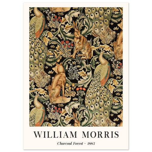 Artfulprints  William Morris - Charcoal forrest   poster 50x70 cm - vtwonen shop