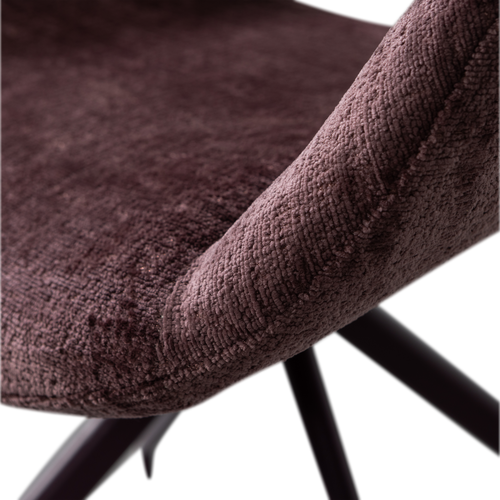 WOOOD eetkamerstoel Eliva - Structure Velvet - Paars - Set van 2 - vtwonen shop