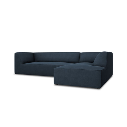 Cosmopolitan Design - Modulaire hoekbank rechts Siena 4-zits, structurele stof marineblauw - 180x273x69cm