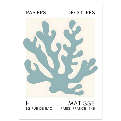 Artfulprints  Matisse – Saltflower shapes turquoise   poster A4 21x29.7 cm - vtwonen shop