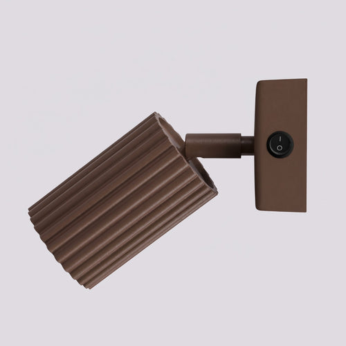 Sollux Lighting Wandlamp KARBON bruin met schakelaar - 8x16x16cm