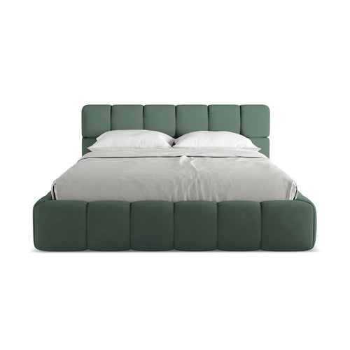 LaMiaSofa Bed met opbergruimte Roma - chenille stof - groente - 180x228x82
