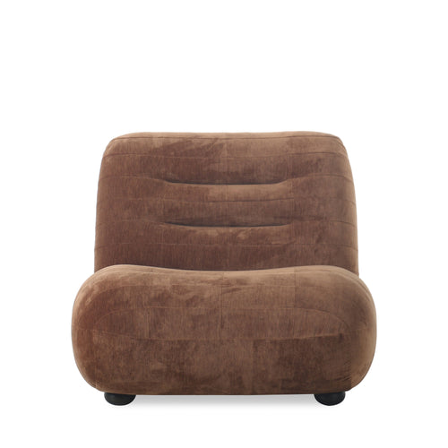 Dutchbone Wyatt Fauteuil Velours Cognac Bruin - vtwonen shop
