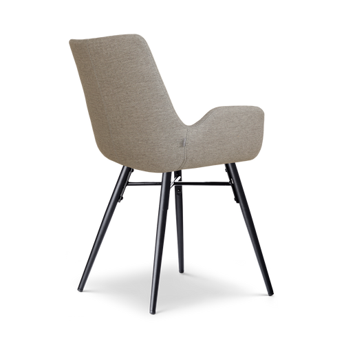 Nolon Nena-Eef Eetkamerstoel Warm Grijs - Zwarte Houten Poten - vtwonen shop