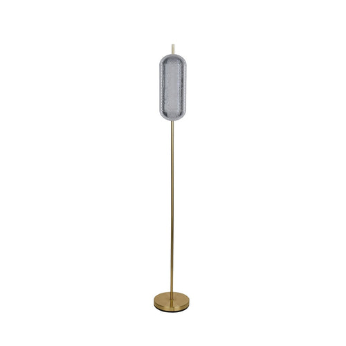 Searchlight Capsule LED-vloerlamp, satijnen messing metalen en acryl kap