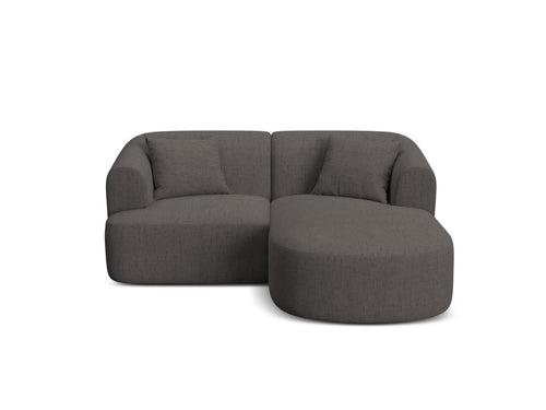 Cosmopolitan Design Modulaire hoekbank rechts Campi 3-zits, structurele stof grijs - 156x180x70cm