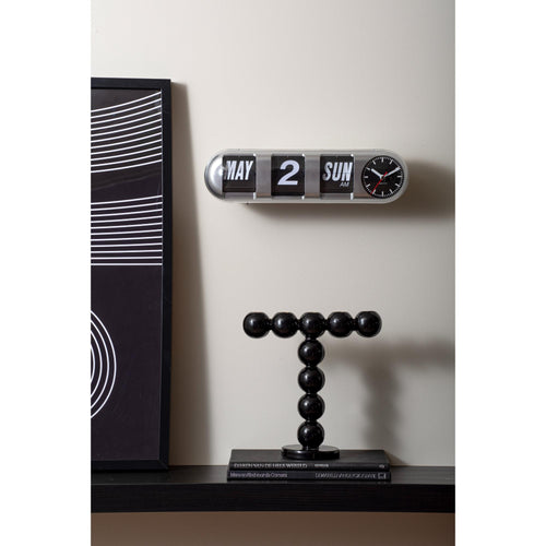 Karlsson wandklok Tube Flip - zilver - 38x10x13.5cm - vtwonen shop