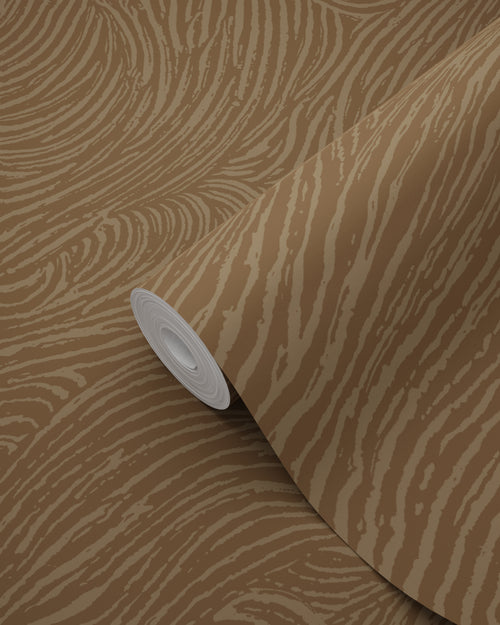 ESTAhome behang 3d golvende lijnen bruin - 50 x 900 cm - 131366 - vtwonen shop