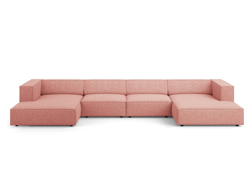 Cosmopolitan Design Panoramische bank Arendal 6-zits, chenille, roze - 166x364x70cm