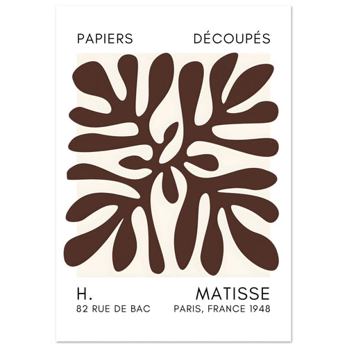 Artfulprints Poster Matisse - Deep ocean brown   - 30x40 cm - Bruin
