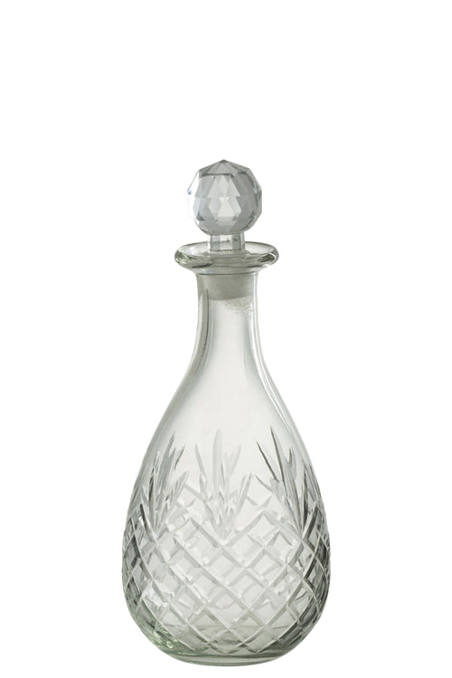 J-Line decoratie Fles Faune - glas - transparant - small