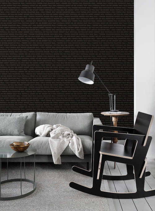 ESTAhome behang sport teksten donkerbruin - 53 cm x 10.05 m - 115626