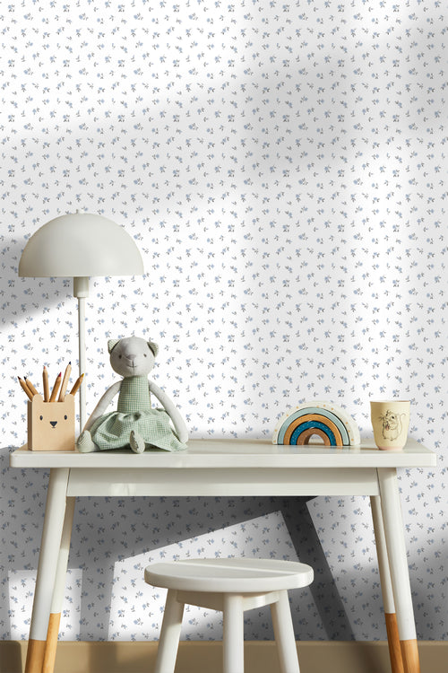 Sanders & Sanders behang bloemetjes blauw - 50 x 900 cm - 935397