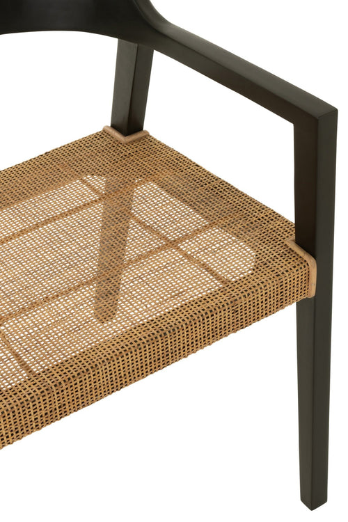 J-Line stoel Emma - hout - zwart/bruin