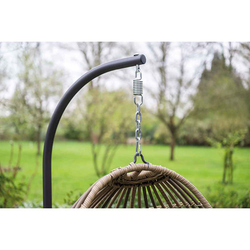 Panama hangstoel - eivorm - carbon black - natural rotan - mystic grey - vtwonen shop