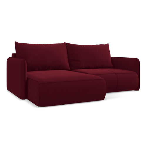 LaMiaSofa hoekbank links Palermo - velours - bourgondië - 207x148x86