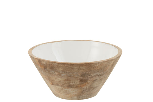 J-Line kom Mango - hout - wit - medium