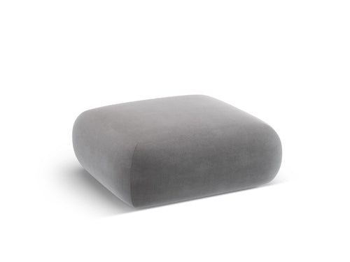 Cosmopolitan Design Poef Nolio 2-zits, flueel lichtgrijs - 100x100x36cm