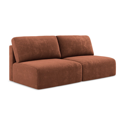 LaMiaSofa 3-zits slaapbank Ostia - chenille stof - terracotta - 216x102x79