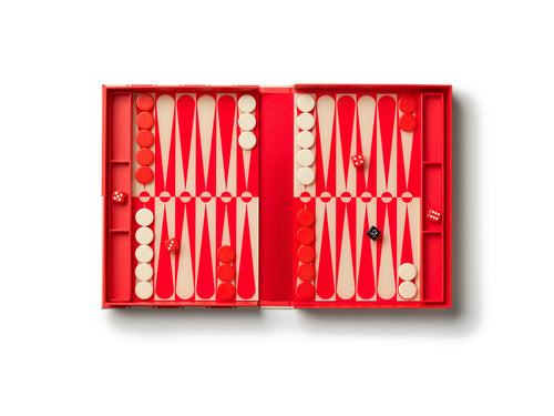 Printworks Spel Classic - Art of Backgammon - Rood/Crème