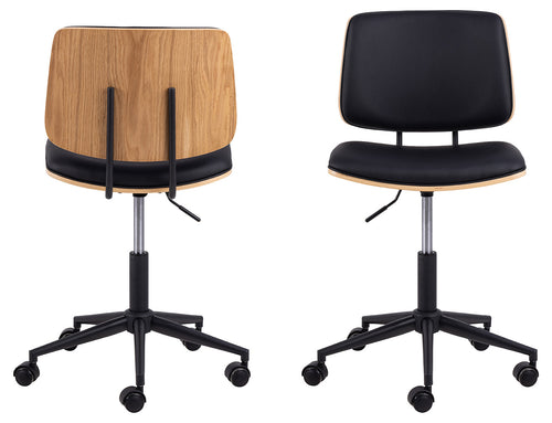 Rebellenclub Bureaustoel Salaman - Zwart Leatherlook - vtwonen shop