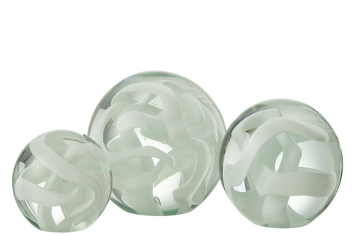 J-Line presse-papier Slinger - glas - wit - large