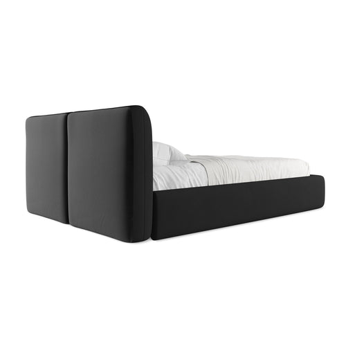 LaMiaSofa Bed met opbergruimte Milano - chenille stof - zwart - 160x228x82